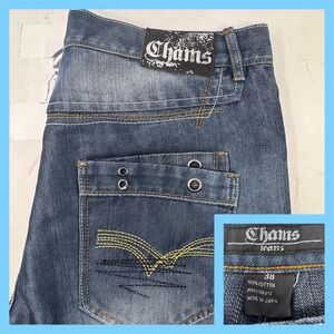 CHAMS JEANS Mens 38 Blue‎ Denim Straight Leg Casual Work Pants